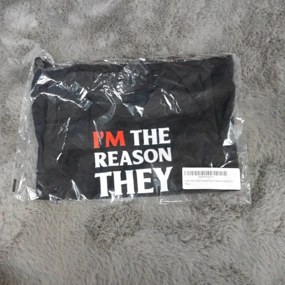 Death Wish coffee charcoal black Triblend onesie (6-12) - Picture 3 of 4